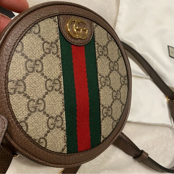 {Gucci} GG Supreme Mini Ophidia Round Backpack - Picture 4 of 14